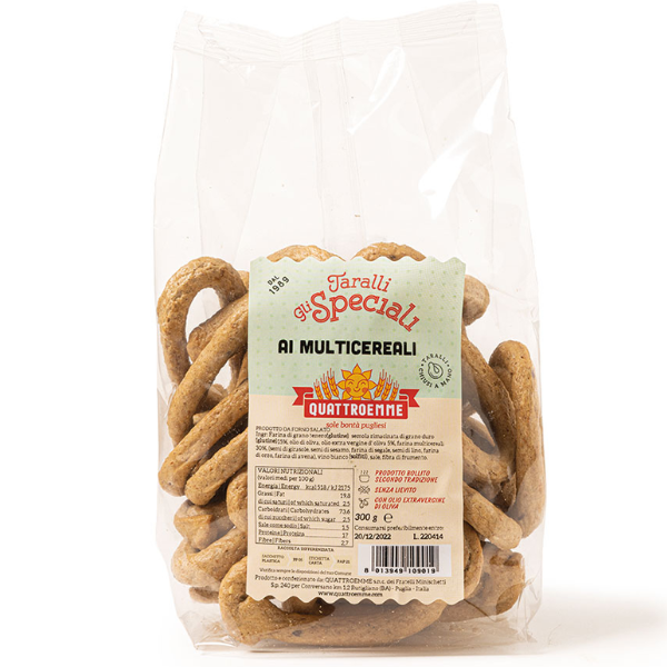 Special Multi-Cereal Taralli 300g - Quattroemme QUATTROEMME - Snacks @Mercato Gourmet | Your Italian Gourmet Supermarket