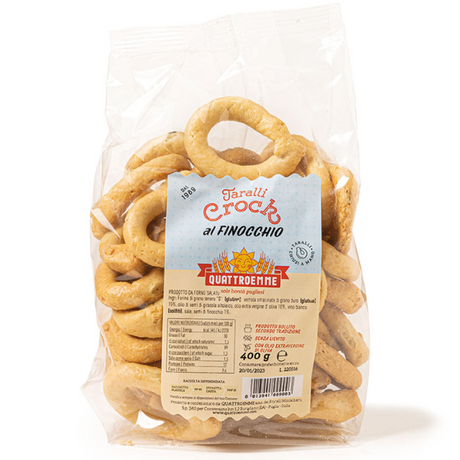 Taralli Crock with Fennel 400g - Quattroemme QUATTROEMME - Snacks @Mercato Gourmet | Your Italian Gourmet Supermarket