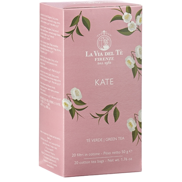 Kate Green Tea 50g (in 20 Tea Bags) - La Via del Tè La Via del Tè - Coffee & Tea @Mercato Gourmet | Your Italian Gourmet Supermarket