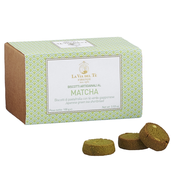 Matcha Green Tea And Pine Kernels Shortbreads 100g - La Via del Tè