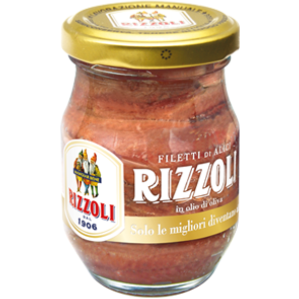 Anchovies in Olive Oil Jar 90g - Rizzoli
