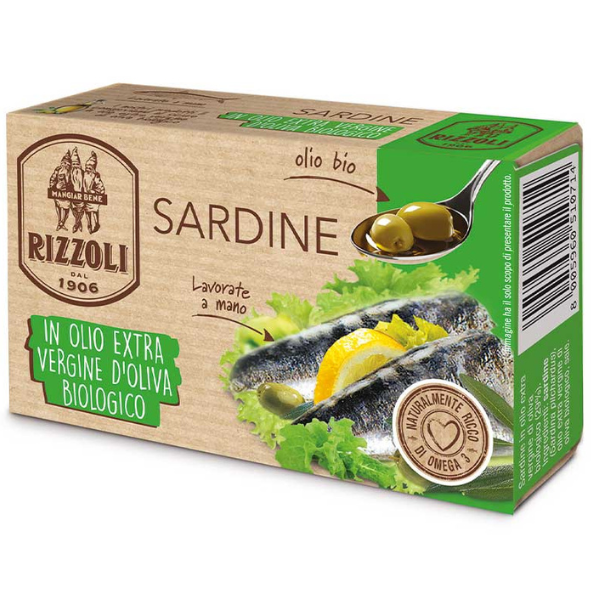 Sardines in Organic Extra Virgin Olive Oil 120g - Rizzoli