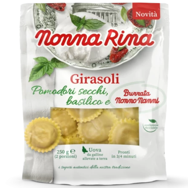 Girasoli with Burrata, Dried Tomato & Basil 250g - Nonna Rina Nonna Rina - Fresh Pasta 250g @Mercato Gourmet | Your Italian Gourmet Supermarket