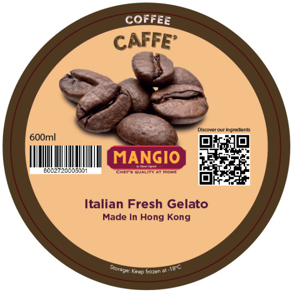Homemade Coffee Gelato 600ml Mangio Mercato Gourmet