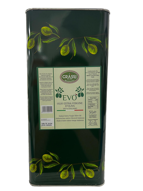 Italian Extra Virgin Olive Oil 5L in Tin - Grassi Grassi - Oil 5L @Mercato Gourmet | Your Italian Gourmet Supermarket