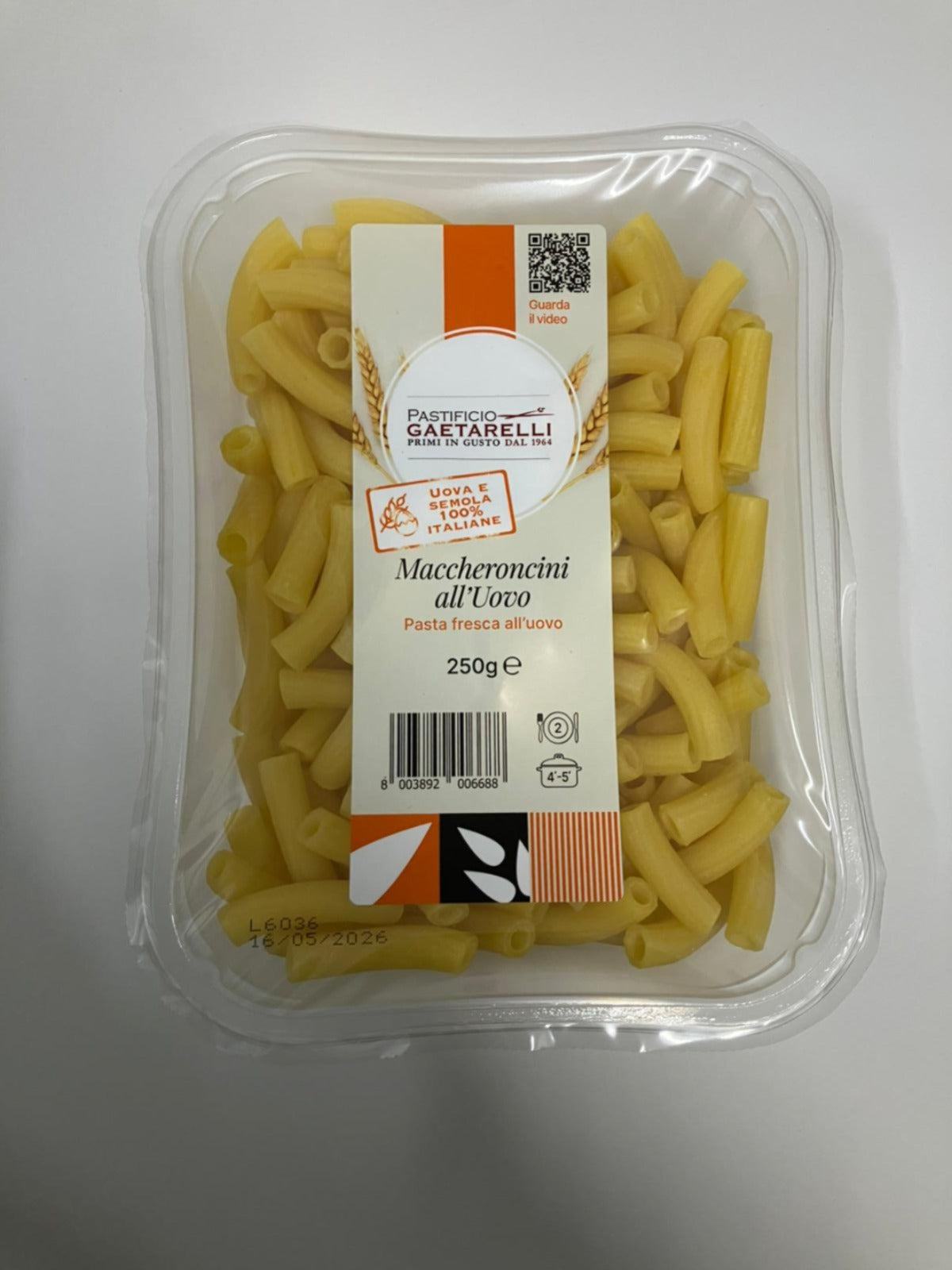 Fresh Egg Maccheroncini 250g - Pastificio Gaetarelli