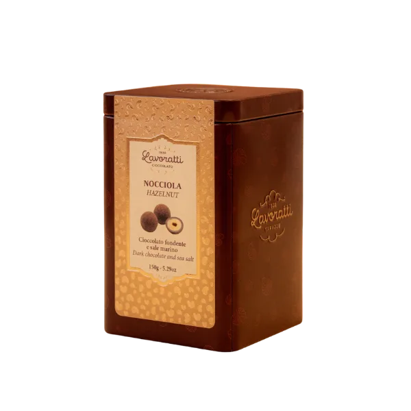 Dark Chocolate and Sea Salt-Covered Hazelnut Dragées 150g - Lavoratti
