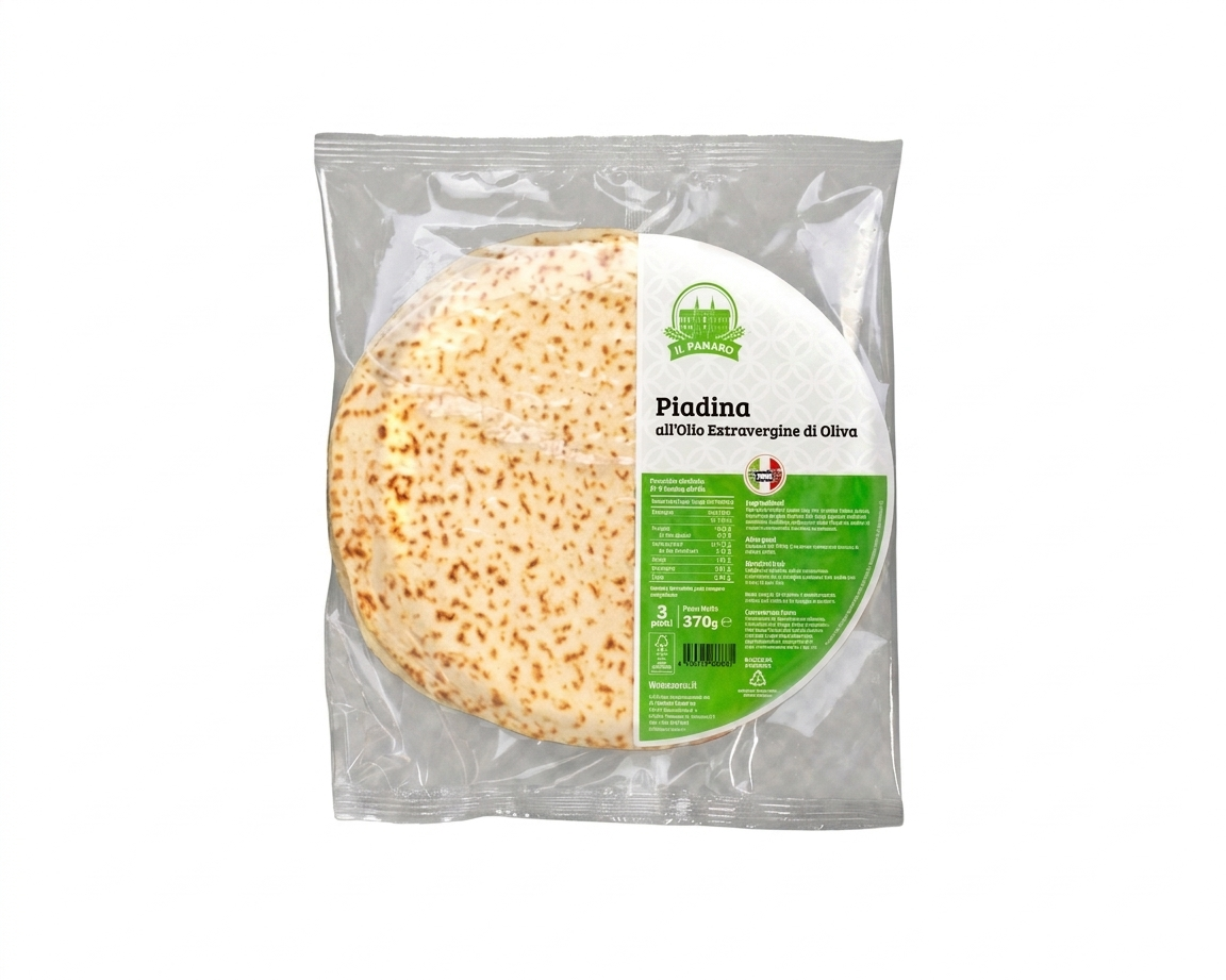 Extra Virgin Oliver Oil Piadina Italian Flat Bread 370g - Il Panaro
