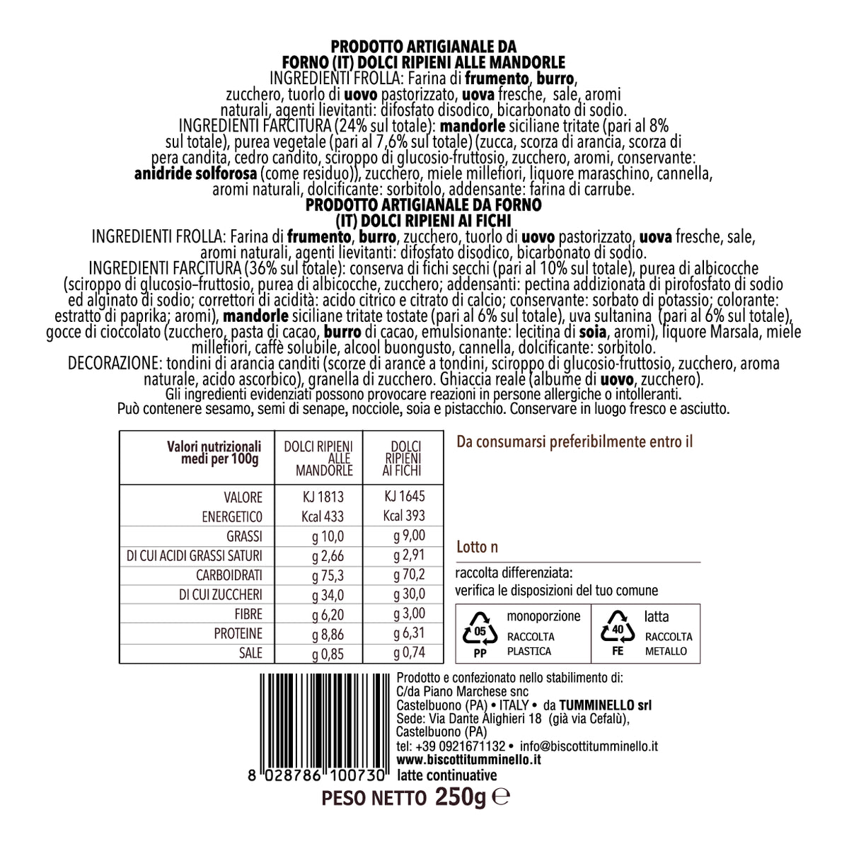 Buatte Del Mito Assorted Cookie in Tin 250g - Tumminello