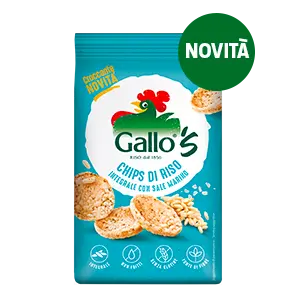 Protein Whole Grain Rice Chips with Sea Salt 40g - Riso Gallo