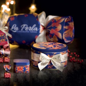 Christmas tin: Ambra, Nero, Christmas. Assorted Chocolate Truffles 50g - La Perla