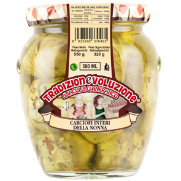 Whole Artichokes "Della Nonna" 580ml - Tradizionevoluzione