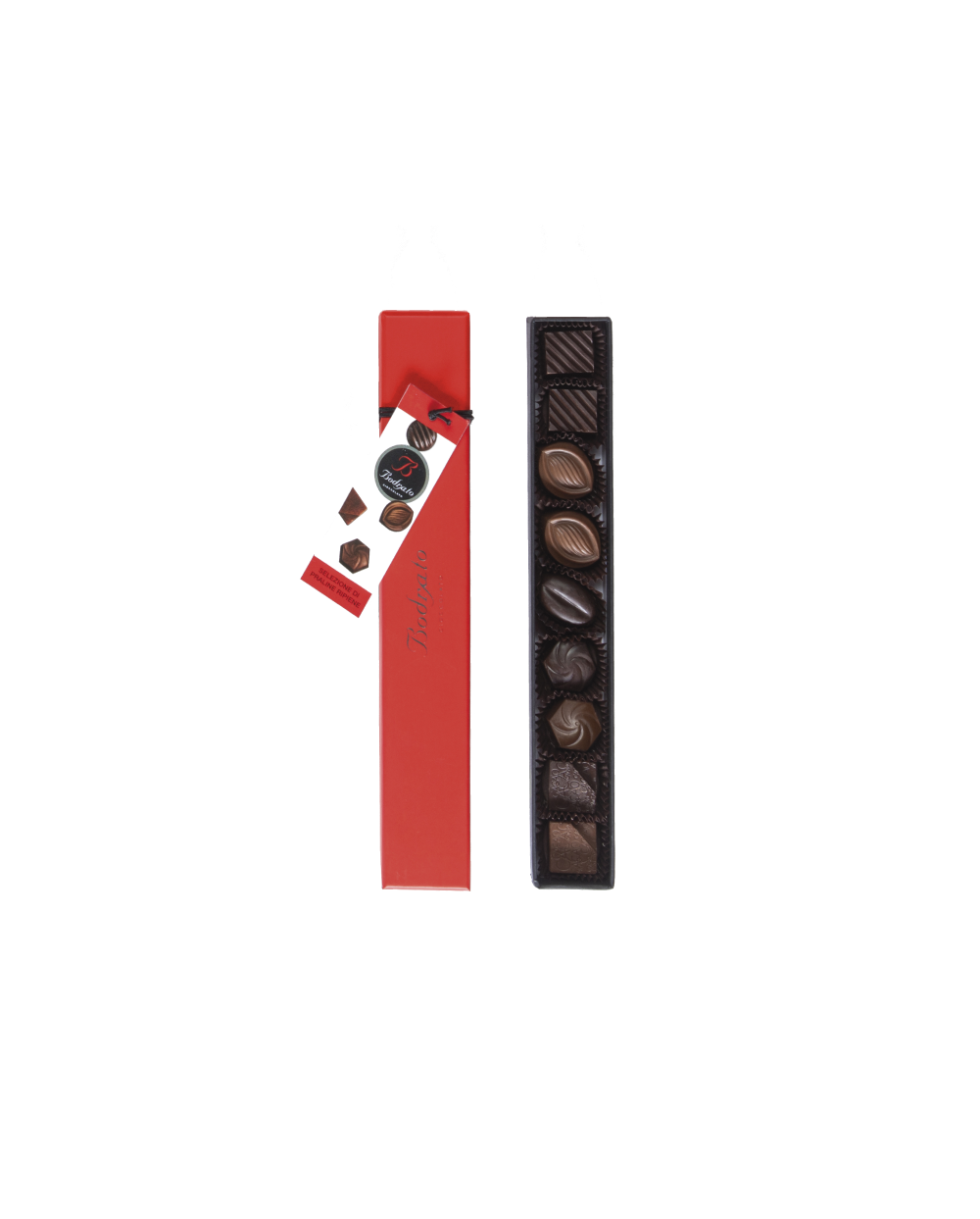 Assorted Chocolate Pralines9 pcs in Red Gift Box 90g - Bodrato