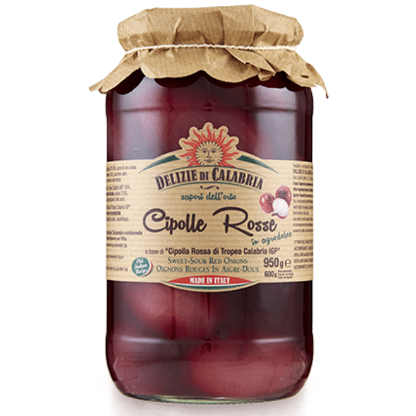 Red Onion in Red Wine Vinegar - Delizie di Calabria