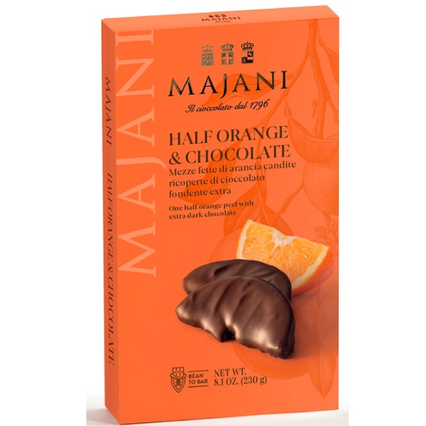 Half Sliced Orange Coated with Dark Chocolate 230g - Majani