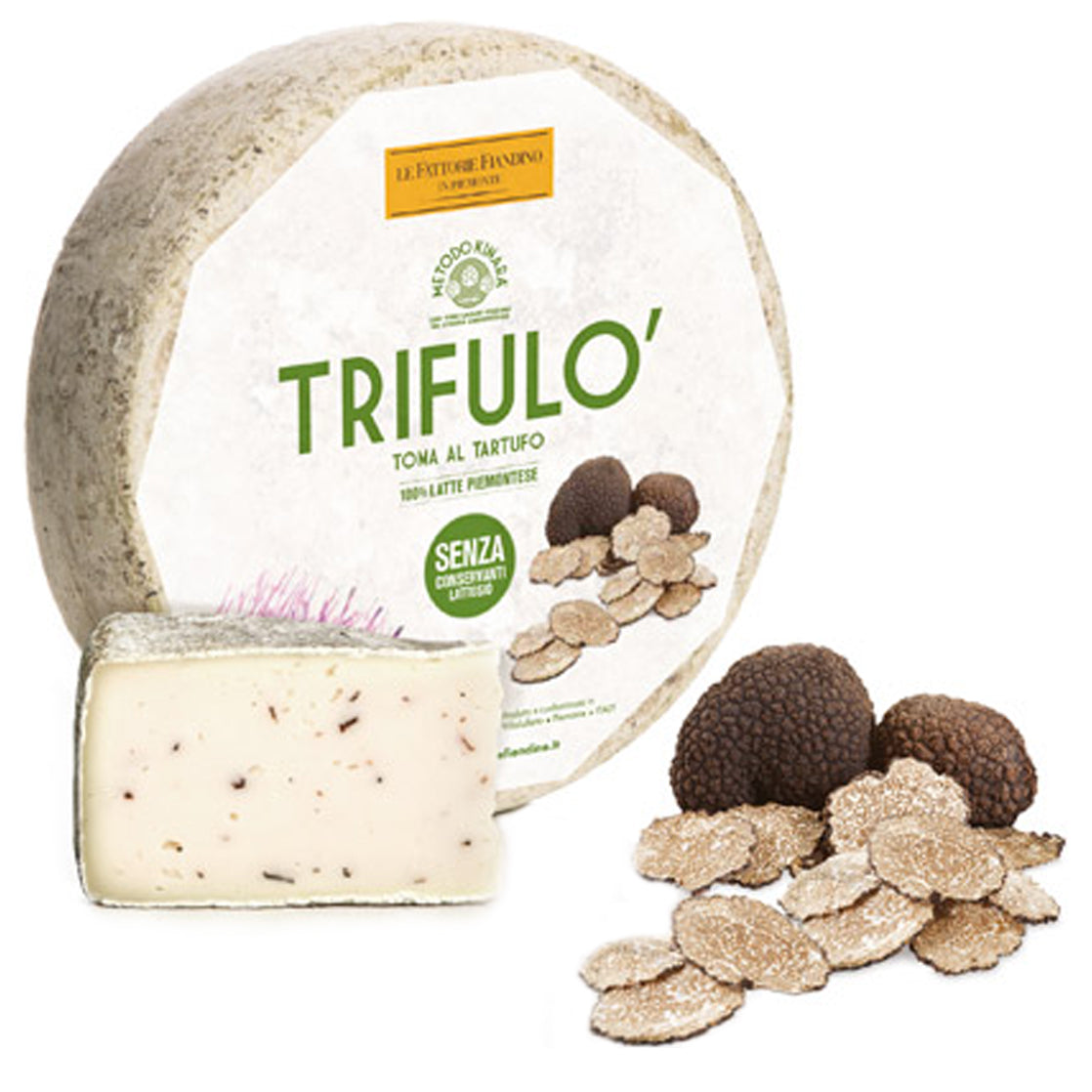 Trifulo Truffle Cheese (Vegetarian & Lactose Free) 200g (±10%) - Le Fattorie Fiandino Le Fattorie Fiandino - Hard Cheese 200g (±10%) @Mercato Gourmet | Your Italian Gourmet Supermarket