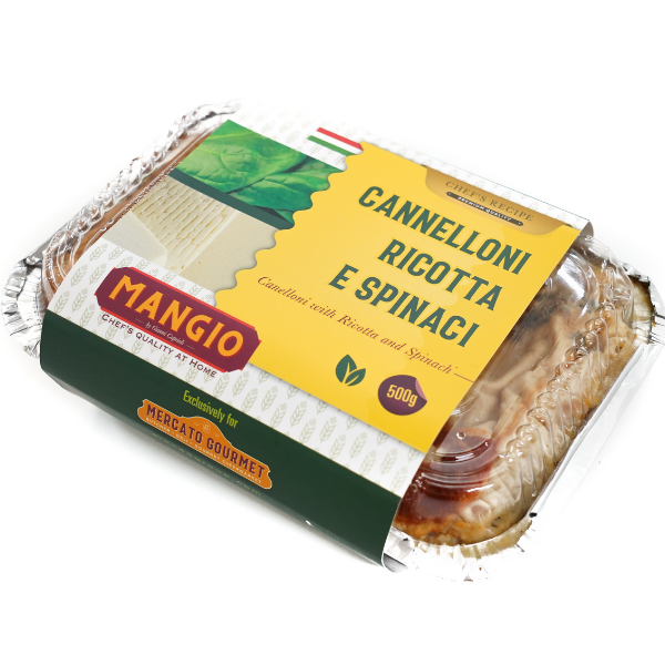 Homemade Cannelloni with Ricotta Cheese and Spinach