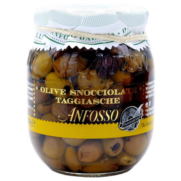 Pitted Taggiasche Snocciolate Olives in Extra Virgin Olive Oil 280g - Anfosso