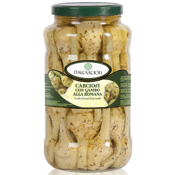 Artichokes with Stem in Roman Style 580ml - Italcarciofi