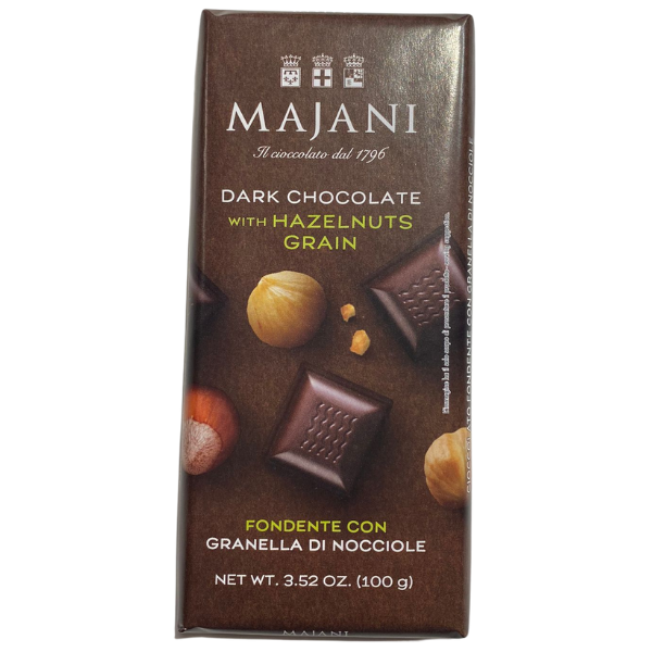 Gluten Free Dark Chocolate with Hazelnut Grain - Majani