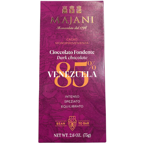 Gluten Free Extra Dark Chocolate Bar Venezuela 85% - Majani