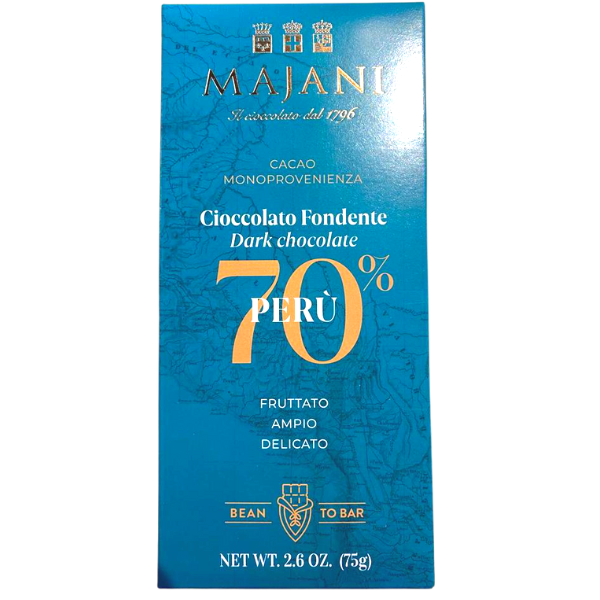 Gluten Free Extra Dark Chocolate Bar Peru 70% - Majani
