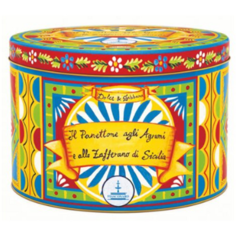 Fiasconaro X Dolce & Gabbana Panettone with Fresh Candied Fruits, Mandarin purée and Saffron 1kg Fiasconaro - Panettone @Mercato Gourmet | Your Italian Gourmet Supermarket