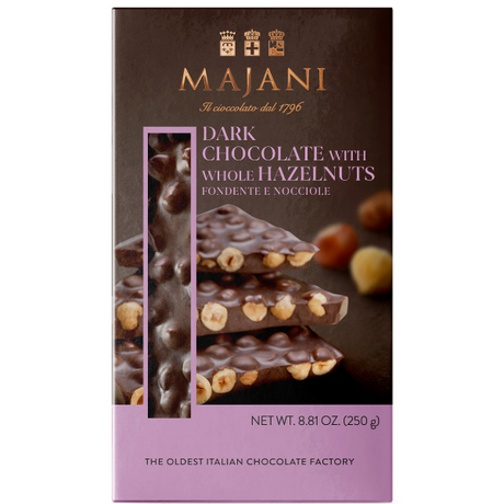 Hazelnut Dark Chocolate Snap Bar 250g - Majani Majani - Confectionery @Mercato Gourmet | Your Italian Gourmet Supermarket