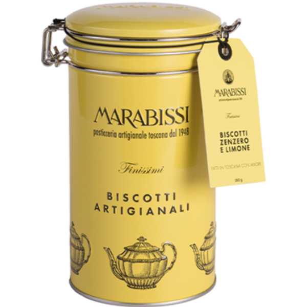 Artisanal Biscuits With Ginger And Lemon In Tin - Marabissi