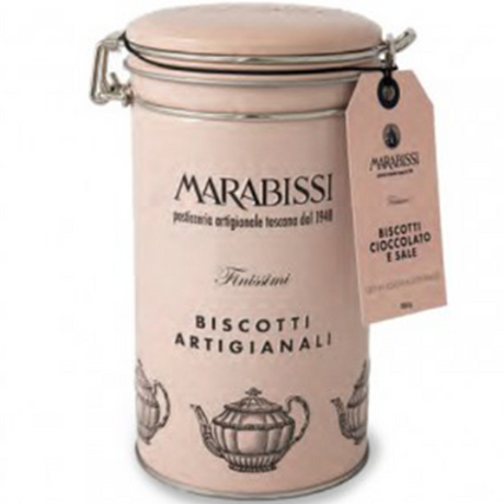 Artisanal Biscuits with Sea Salt & Chocolate In Tin - Marabissi Marabissi - Confectionery 200g @Mercato Gourmet | Your Italian Gourmet Supermarket