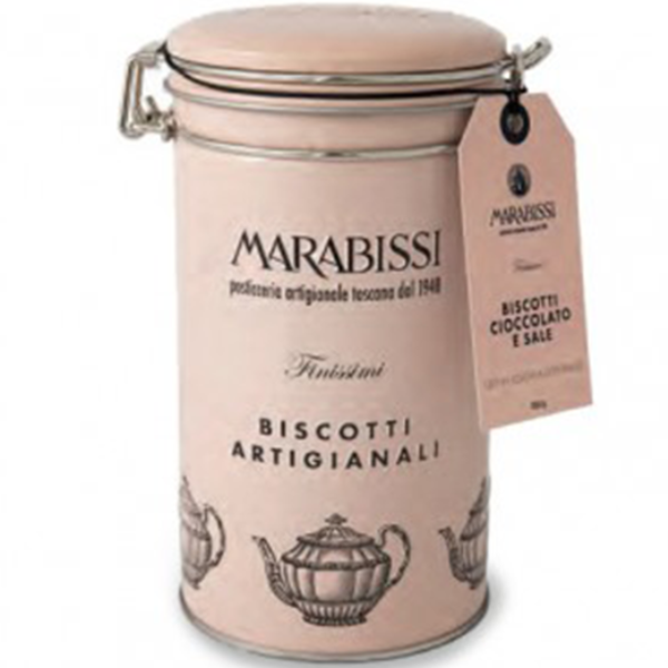 Artisanal Biscuits with Sea Salt & Chocolate In Tin - Marabissi